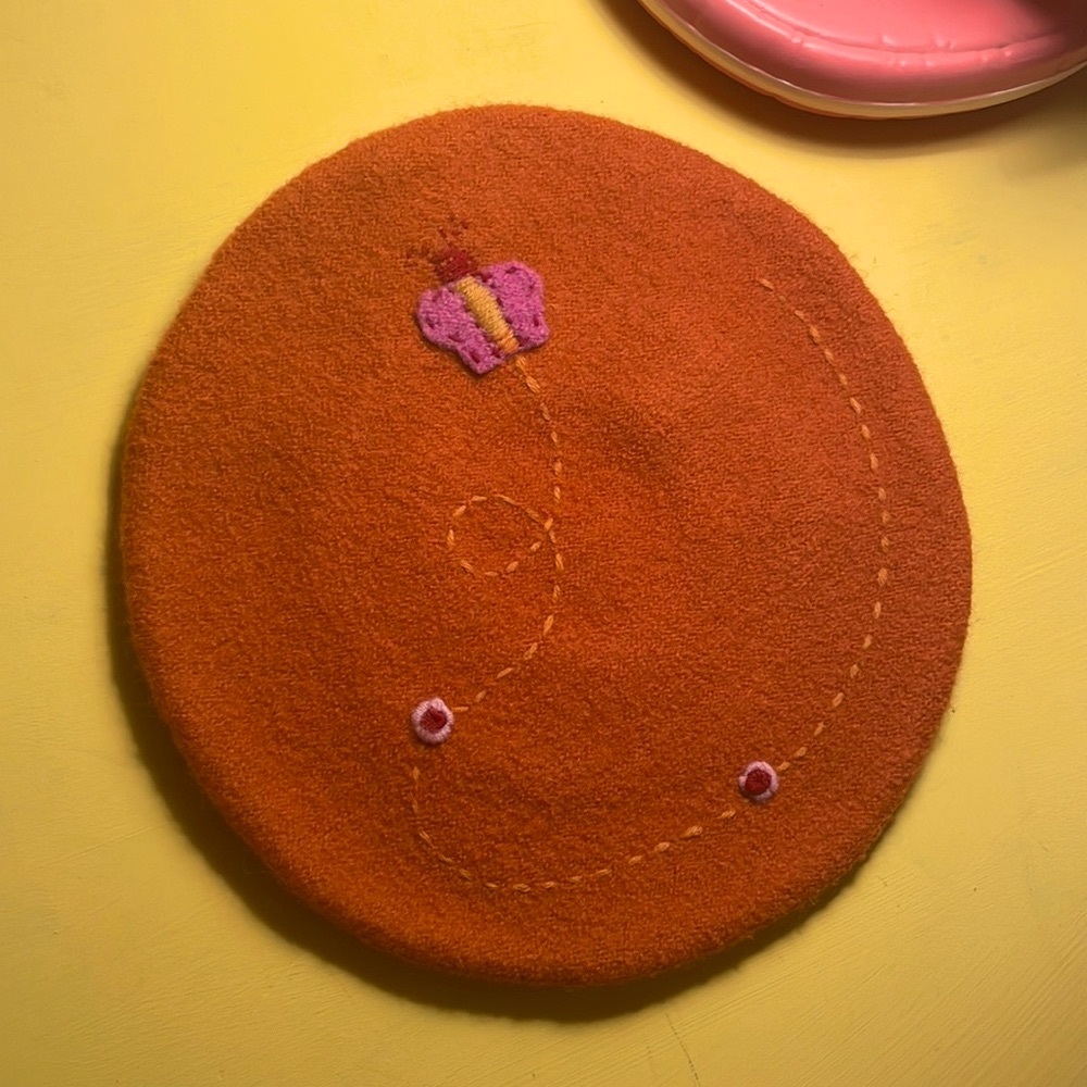 Adorable French D.P.A.M embroidered kids beret hat - butterfly & groovy vibes 🦋